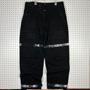 Girbaud 90s Shuttle Tape Jeans 40x34 Black Gothic Wide Leg Baggy Cyber Punk Y2K